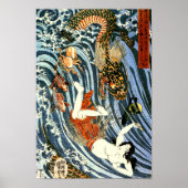 Tamatori & Sea Dragon Kuniyoshi Japanische Kunst Poster (Vorne)