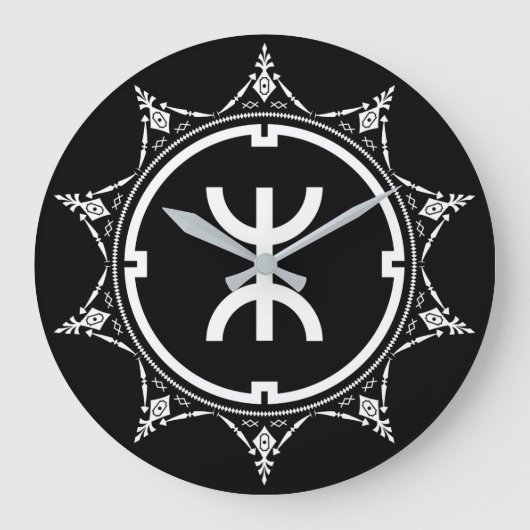 Tamazgha - Amazigh-Symbol Große Wanduhr (Vorderseite)