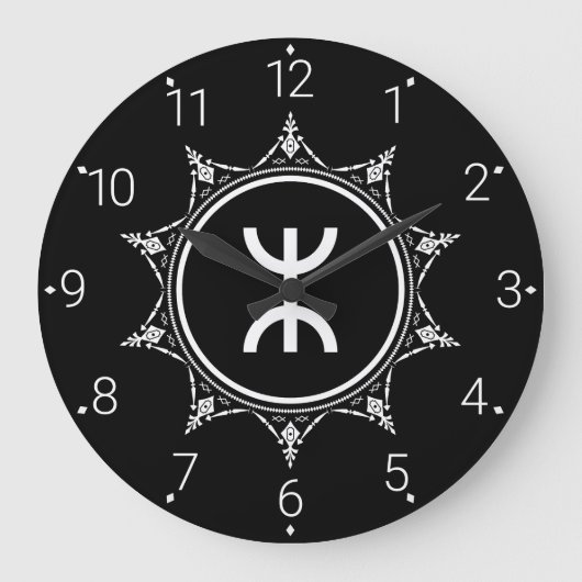 Tamazgha - Amazigh-Symbol Große Wanduhr (Vorderseite)
