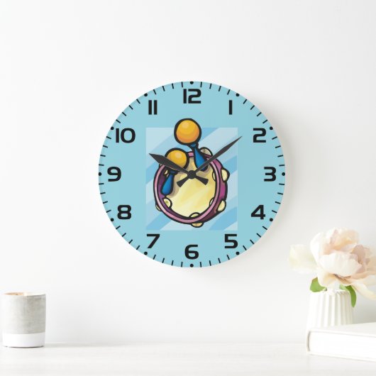 Tamborine And Maraccas Große Wanduhr (Zuhause)