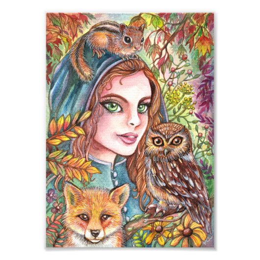 Tamer im Herbstwald Fotodruck (Vorne)