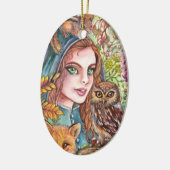 Tamer im Herbstwald Keramik Ornament (Links)
