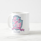 Tamika Prinzessin Wappen pink aqua blue name Kaffeetasse (Vorderseite Links)