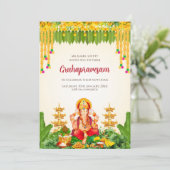 Tamil Gruhapravesham lädt Telugu Housewarming ein Einladung (Stehend Vorderseite)