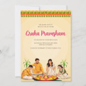 Tamil Housewärming lädt Telugu als Grihapravesh ei Einladung (Vorderseite)