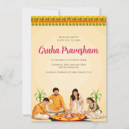 Tamil Housewärming lädt Telugu als Grihapravesh ei Einladung