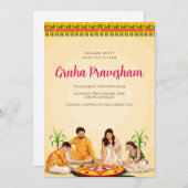 Tamil Housewärming lädt Telugu als Grihapravesh ei Einladung (Vorne/Hinten)