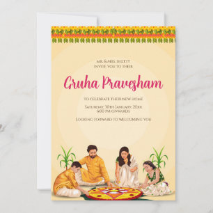 Tamil Housewärming lädt Telugu als Grihapravesh ei Einladung