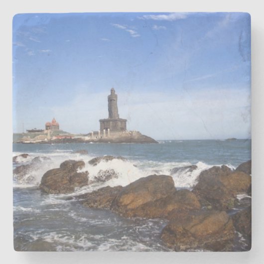 Tamil Nadu Heiliges Thiruvalluvar Statue-|, Indien Steinuntersetzer (Vorderseite)