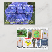 TamiraZDesign Blue Hydrangea Business Card Visitenkarte (Vorne/Hinten)