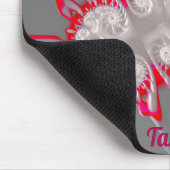 TAMMY ~ FLUORO PINK RED GRAY WHITE ~ Fraktal Mousepad (Ecke)