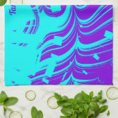 TAMMY ~ FLUORO SHADES ~ 3D ~ Lila Aqua ~ Geschirrtuch (Gefaltet)
