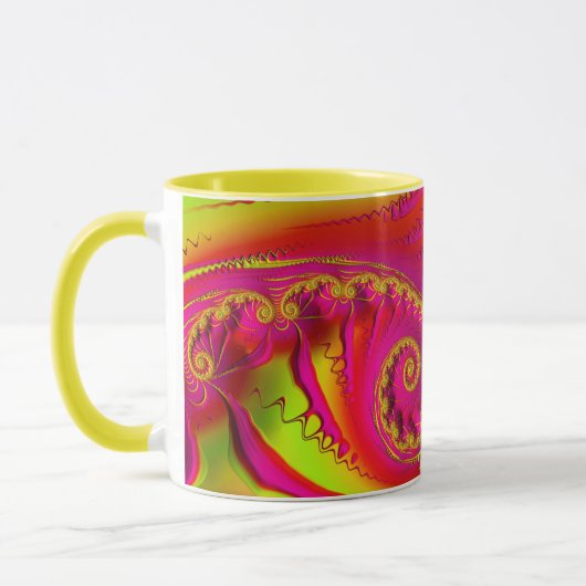 TAMMY ~ HOT CRAZY 3D Fraktal ~ Rosa Rot Gelb Tasse (Links)