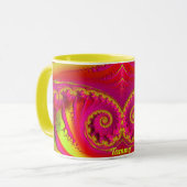 TAMMY ~ HOT CRAZY 3D Fraktal ~ Rosa Rot Gelb Tasse (Vorderseite Links)