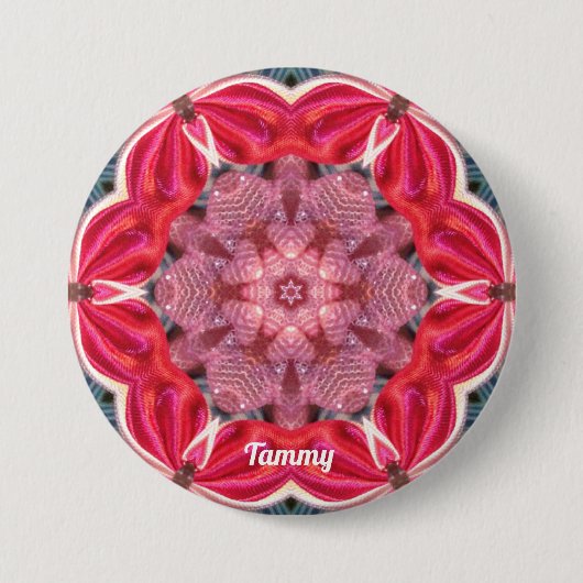 TAMMY ~ White Pink Green BLING ~ Button (Vorderseite)
