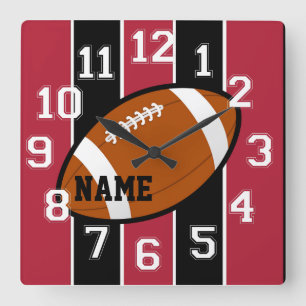 Tampa Bay Colors Football Wall Clock Quadratische Wanduhr