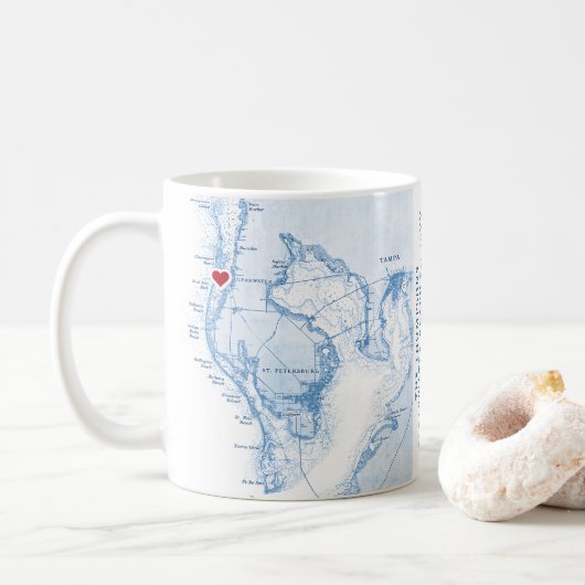 Tampa Bay Florida Beach House Dekorationsgeschenk Kaffeetasse (Mit Donut)