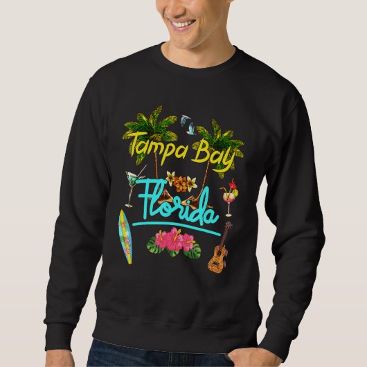 Tampa Bay Florida Beach Summer Palm Surf Sun Set P Sweatshirt (Vorderseite)