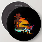 Tampa Bay Florida Beach Summer Vacation Palm Trees Button (Vorne & Hinten)