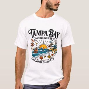 Tampa Bay Florida Küstenlinie Sonnenuntergangsblic T-Shirt