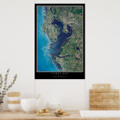 Tampa Bay Florida Satellite Poster Karte (Küche)