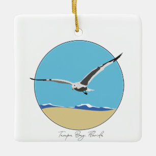 Tampa Bay, Florida Sea Gull am Strand Keramikornament