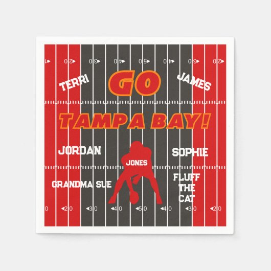 Tampa Bay Football Fan Paper Napkin Serviette (Vorderseite)