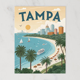 Tampa Bay: Illustration über die tropische Küste Postkarte