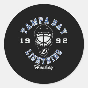 Tampa Bay Lightning Hockeymaske Schwarz Offiziell Runder Aufkleber
