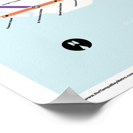 Tampa Bay Metro - Fantasy U-Bahn Karte, Tampa, FL. Poster (Ecke)