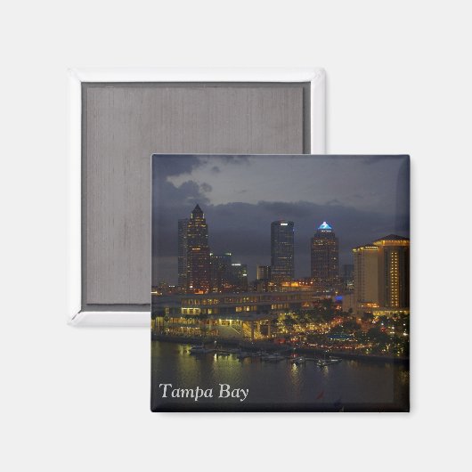 Tampa Bay Night Skyline Magnet (Vorderseite/Rückseite)