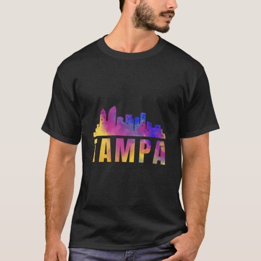 Tampa Bay Skyline Kunststadt Florida Fl Staat U T-Shirt (Vorderseite)