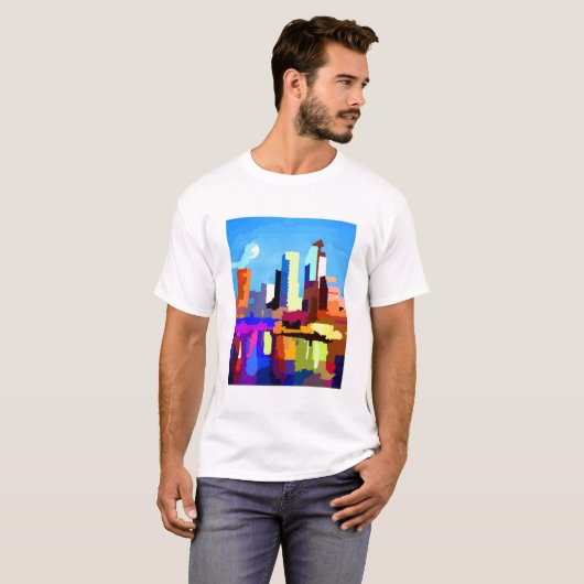 Tampa Bay Skyline Moonrise T-Shirt (Vorne ganz)
