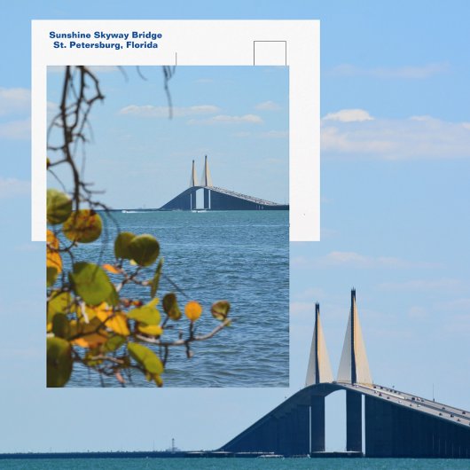 Tampa Bay Sunshine Skyway Bridge Fotografy Postkarte