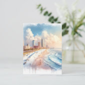 Tampa Beach, Florida Wasserfarbenmalerei Reisen Postkarte (Stehend Vorderseite)