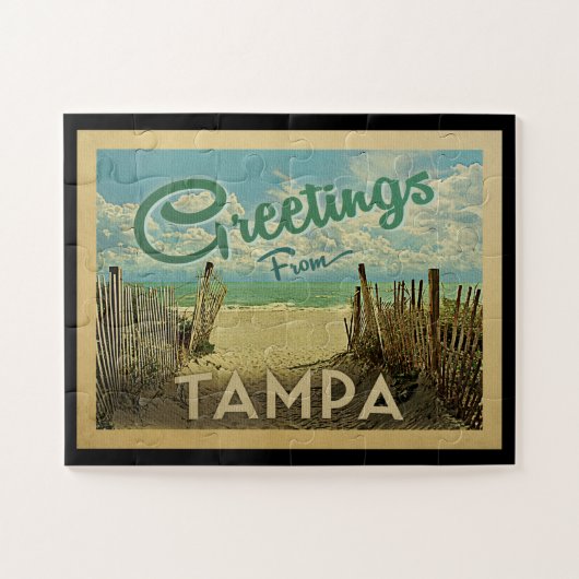 Tampa Beach Vintage Travel Puzzle (Horizontal)