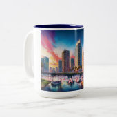 Tampa Colorful Skyline Zweifarbige Tasse (Vorderseite Links)