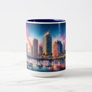 Tampa Colorful Skyline Zweifarbige Tasse