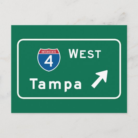 Tampa, FL Road Sign Postkarte (Vorderseite)