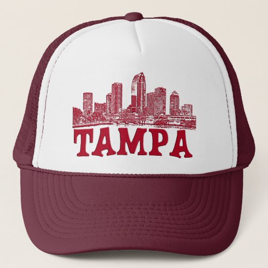 Tampa Fl Skyline Gear Truckerkappe (Vorderseite)