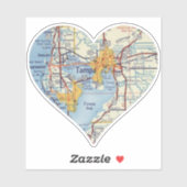 Tampa FL Vintag Map Aufkleber (Blatt)