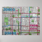 Tampa, FL Vintag Map Poster (Vorne)