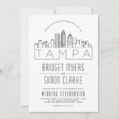Tampa, FL Wedding | Stilisierte Skyline-Einladung Einladung (Vorderseite)
