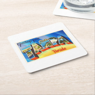 Tampa Florida alte Vintage Reise-Andenken Floridas Rechteckiger Pappuntersetzer