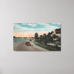 Tampa, Florida - Ansicht von Bayshore Boulevard Leinwanddruck
