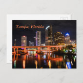 Tampa, Florida, City Lights Skyline by Night Postkarte (Vorne/Hinten)