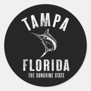 Tampa Florida Fl Retro Vintage Strand Front Und Ck Runder Aufkleber