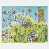 Tampa Florida Fun Karte Fleecedecke (Vorderseite (Horizontal))