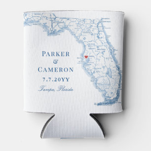 Tampa Florida Karte Elegant Wedding Favor Drink Dosenkühler