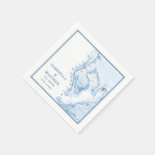 Tampa Florida Karte Elegant Wedding Serviette (Ecke)